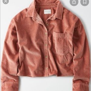American Eagle MAUVE corduroy button down